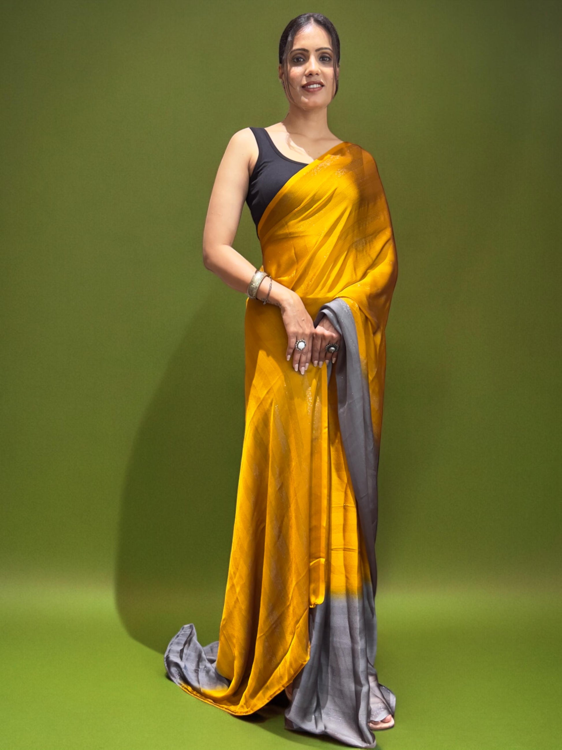 Yellow Ready-to-Wear Saree