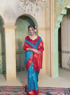 Azure Blue Kanjivaram Silk Saree