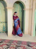 Kanchipuram Silk Saree Sky Blue