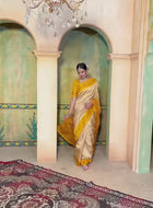 Cream Kanjivaram Silk Saree
