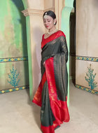 Bottle Green Kanjivaram Silk Saree