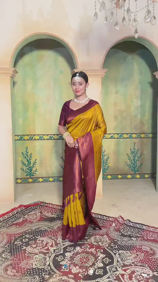 Kanjivaram Saree Mustard