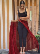 Ready to Wear Saree Maroon