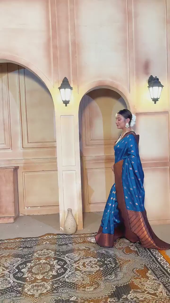 Silk Saree Azure Blue