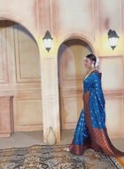 Silk Saree Azure Blue