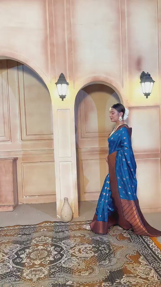 Silk Saree Azure Blue