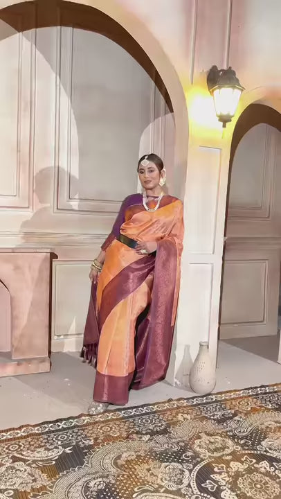 Beige Kanjivaram Silk Saree
