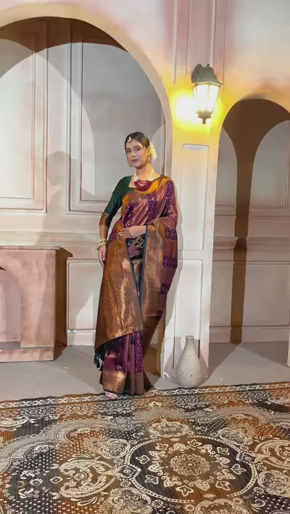 Purple Kanjivaram Silk Saree