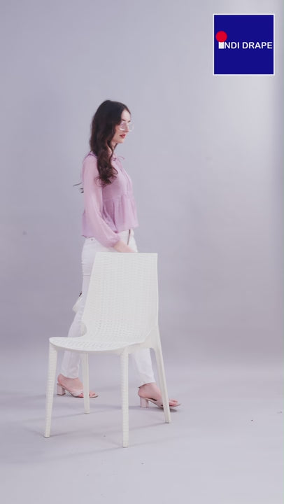 Ruffled Peplum Chiffon Top with Inner