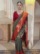 Bottle Green Kanjivaram Silk Saree