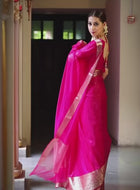 Pink Organza Saree