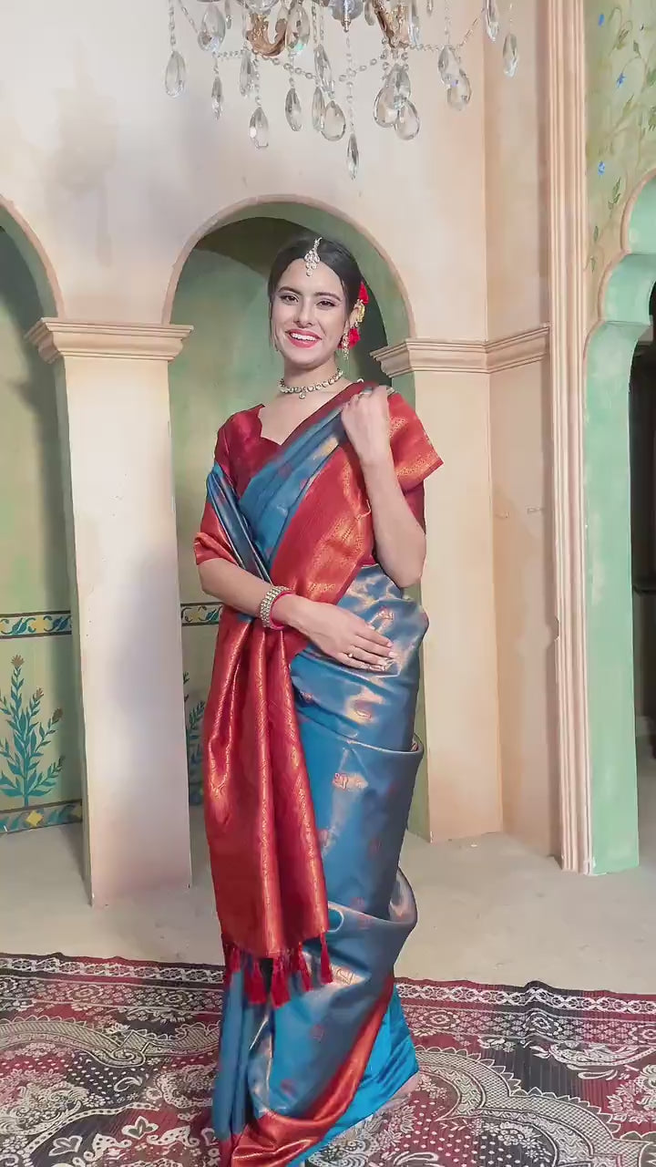 Kanjivaram Saree Turquoise