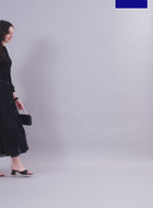 Black Chiffon Long Dress Shirt