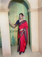 Raspberry Kanjivaram Silk Saree
