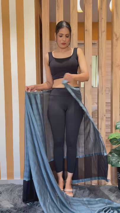 Black Ready to Wear Saree