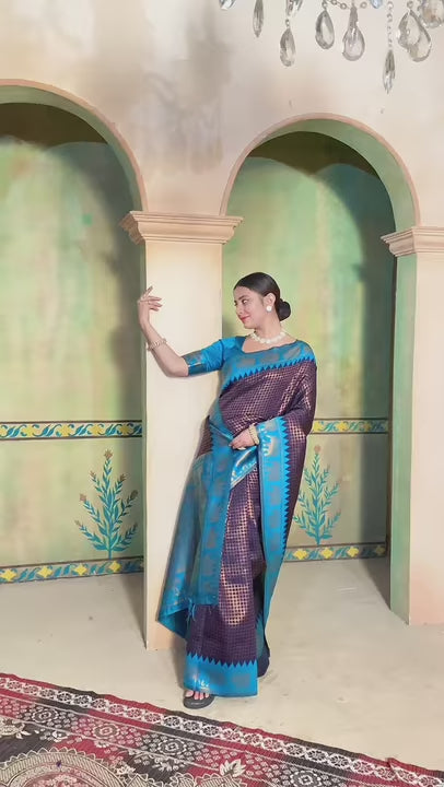 Blue Kanjivaram Silk Saree