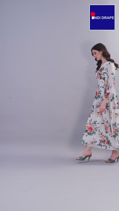 Side Cut Georgette Maxi Dress
