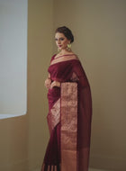 Maroon Organza Saree