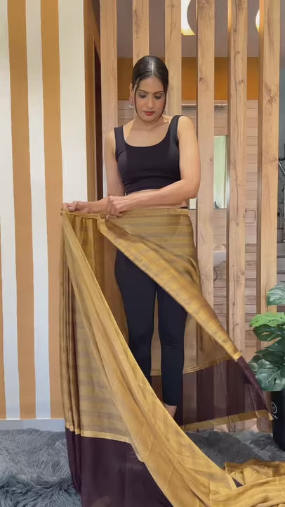 Brown Ready to Wear Saree