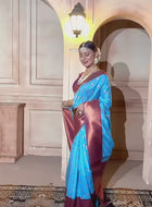 Silk Saree Light Blue