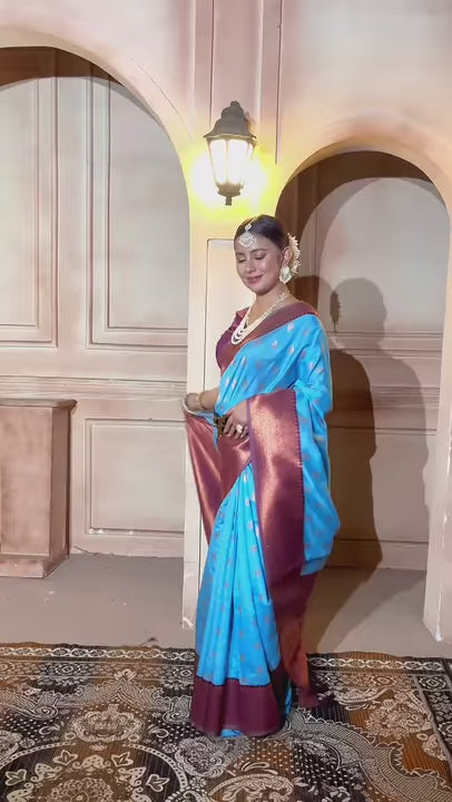 Silk Saree Light Blue