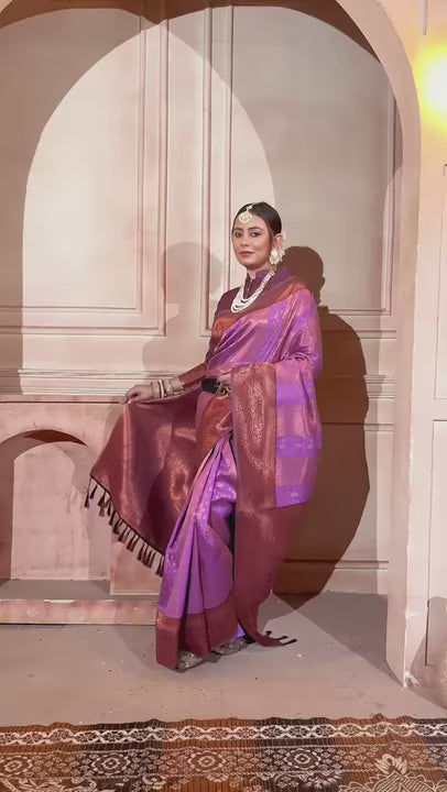 Lavender Kanjivaram Silk Saree