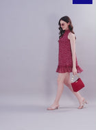 Floral print halter neck dress mini