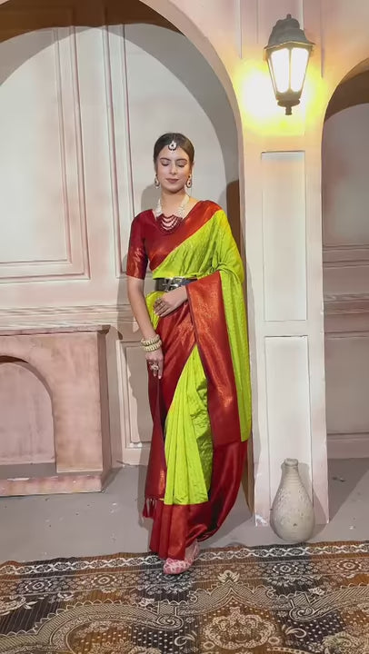 Light Green Kanjivaram Silk Saree