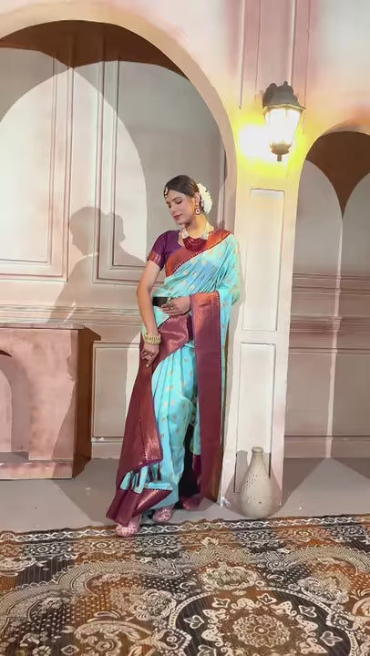 Silk Saree Sea Green