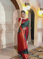 Silk Saree Bottle Green
