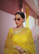 Yellow Organza Saree