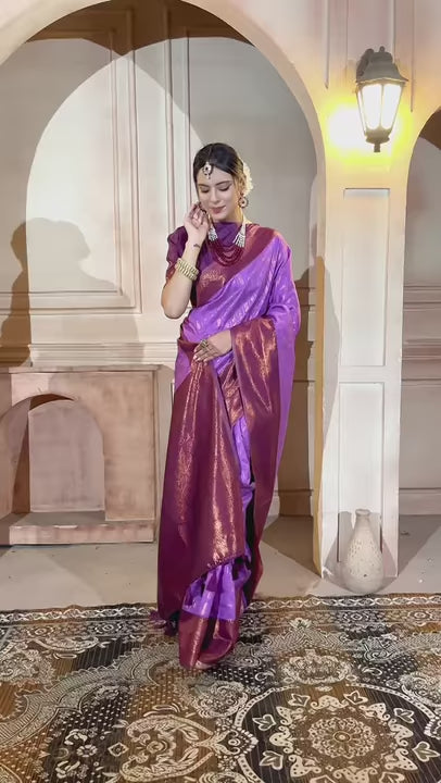 Lavender Kanjivaram Silk Saree