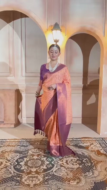 Beige Kanjivaram Silk Saree