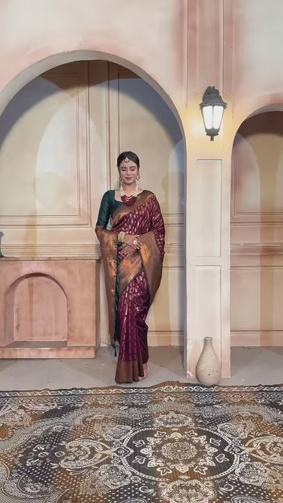 Purple Kanjivaram Silk Saree