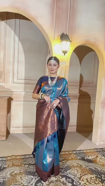 Royal Blue Kanjivaram Silk Saree