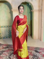 Yellow Kanchipuram Silk Saree