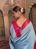 Sky Blue Kanjivaram Silk Saree