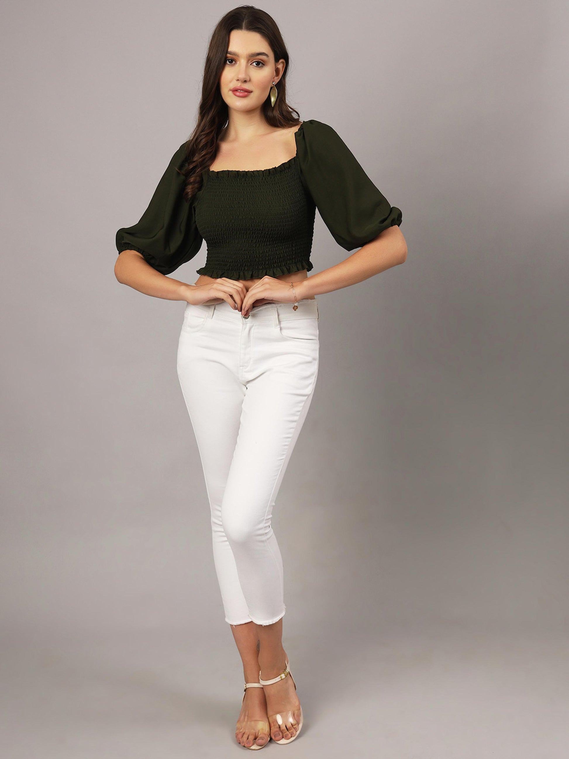 smocked_top_green_colour